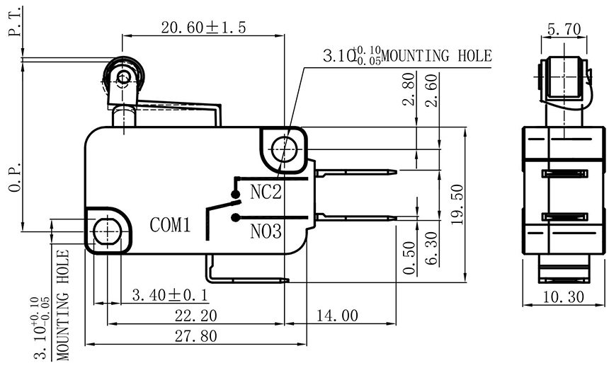 micro push button switch 2 pin